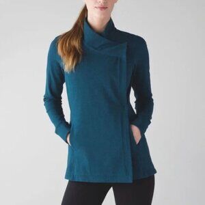 Lululemon Coast Wrap II Jacket Long Sleeve Top Coat Size 10 Teal